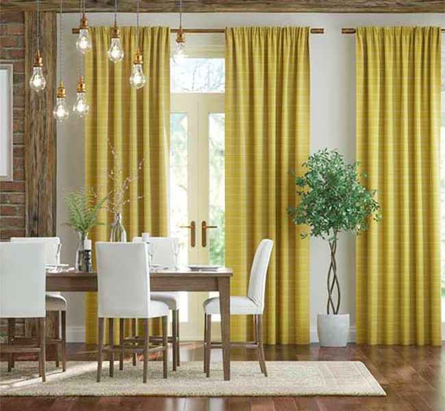 RV026 - Rèm Vải Đẹp Giá Rẻ Màu Vàng Sang Trọng