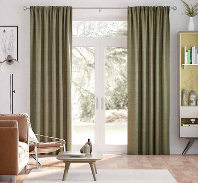RV013 - Rèm Vải Cản Sáng Chất Lượng Cao Màu Xanh Rêu Đẹp