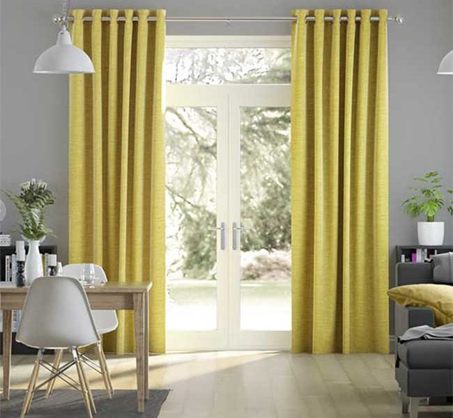 RV029 - Rèm Vải Giá Rẻ Chống Nắng Màu Vàng Chất Lượng