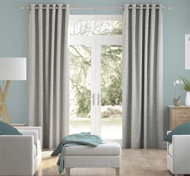 RV037 - Rèm Vải Một Màu Xám Trơn Hiện Đại Sang Chảnh