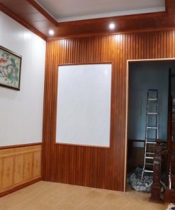 Công Trình Tấm Ốp Tường Nhựa Hệ Lam Sóng Giả Gỗ