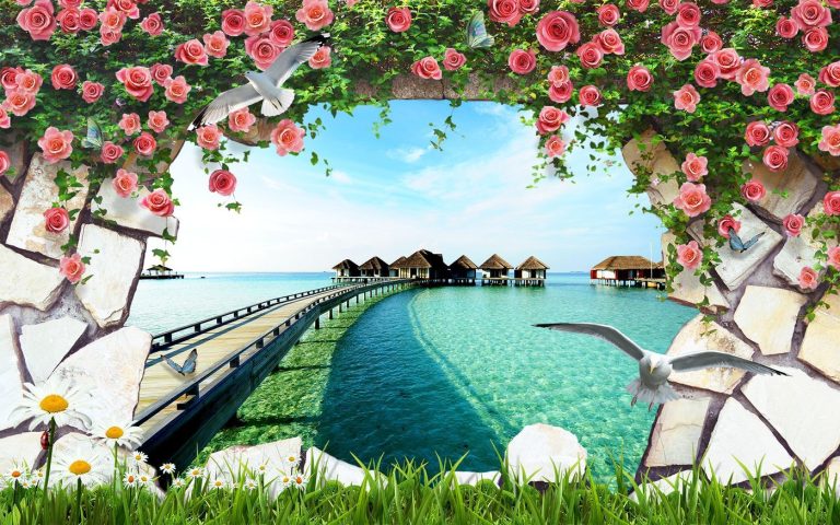 Tranh Khung Cửa Sổ NT09 4 tranh khung cua so nt09